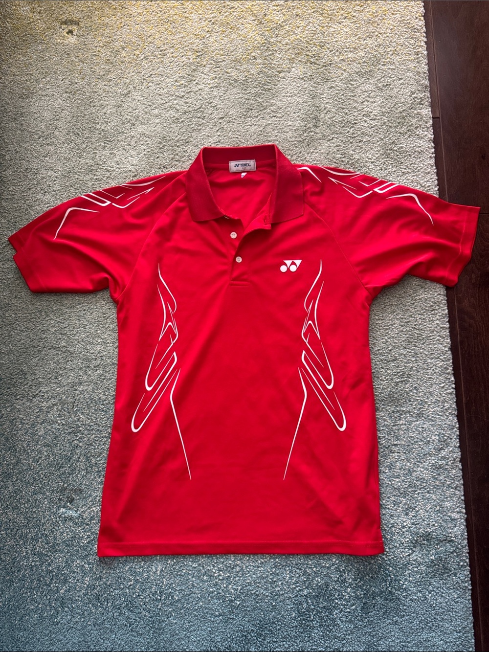 Yonex Men's Red Short-Sleeve Performance Polo